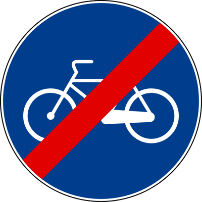 Segnale Fine della pista ciclabile