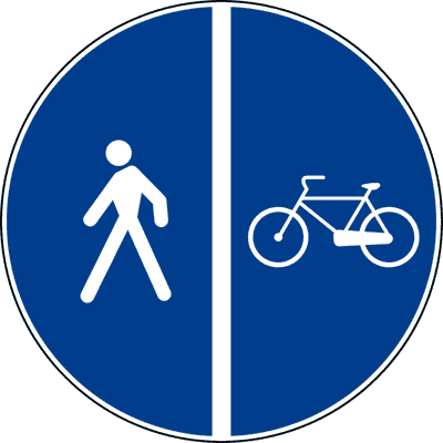Segnale Pista ciclabile contigua al marciapiede