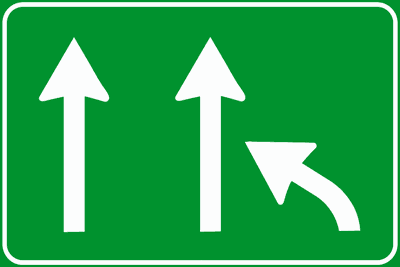 Segnale Riduzione del numero di corsie