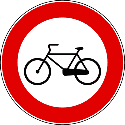 Segnale Transito vietato alle biciclette