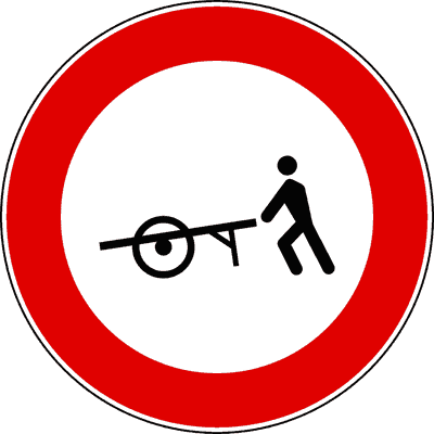 Segnale Transito vietato ai veicoli a braccia