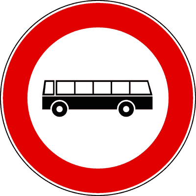 Segnale Transito vietato agli autobus